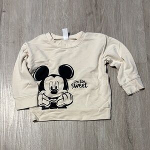 Joe Fresh Disney Mickey Cream Sweatshirt with Cartoon Graphic